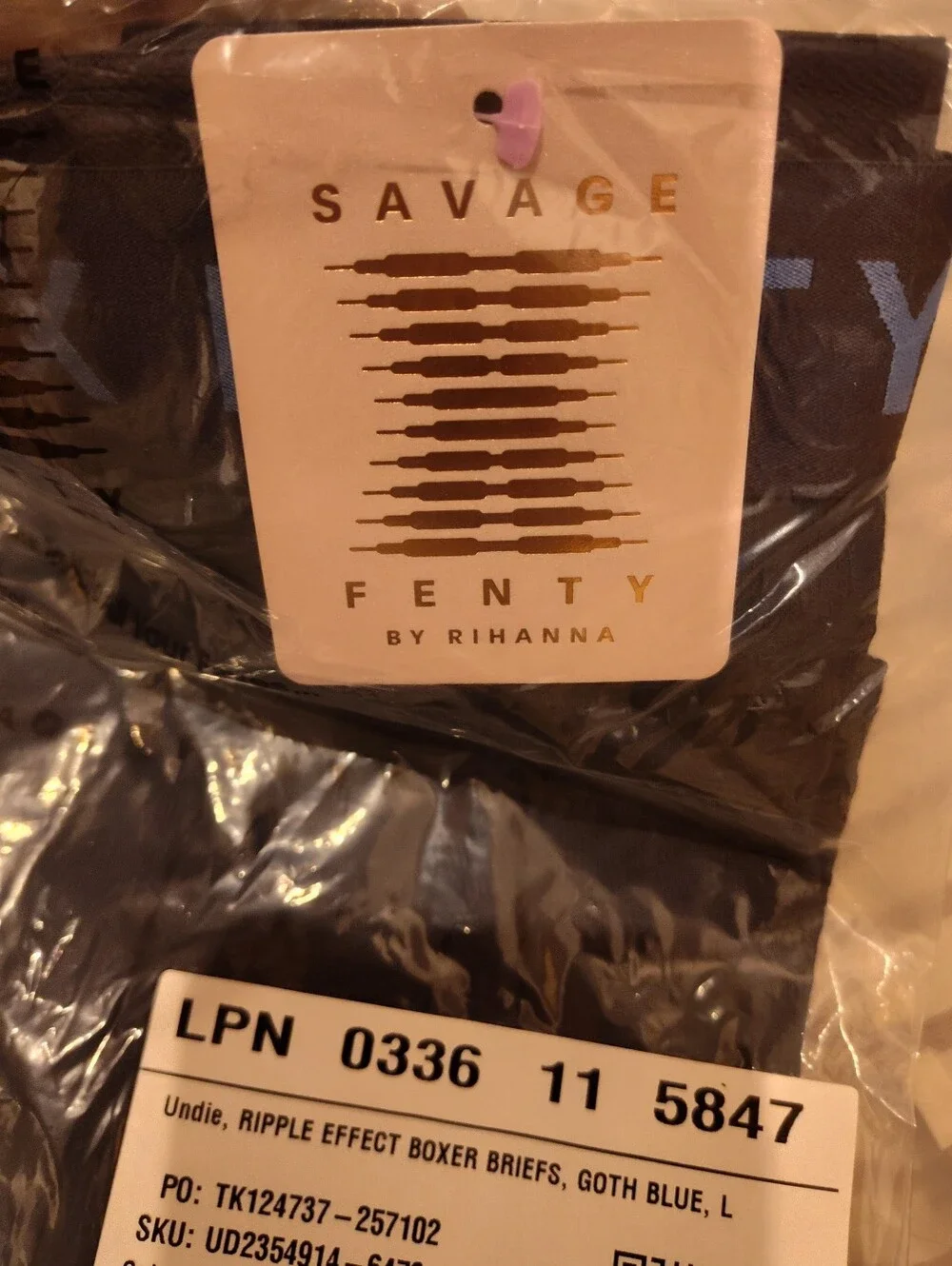 Savage X Fenty Violet Blue & Goth Blue Ripple Effect Boxer Briefs - L